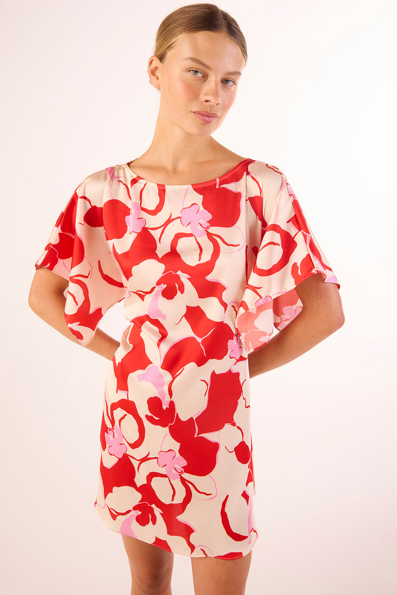 MISA Los Angeles - Aleka Dress - Abstract Orchid Satin