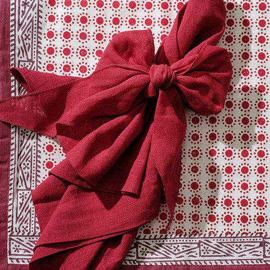 Dot Print Tablecloth - Red