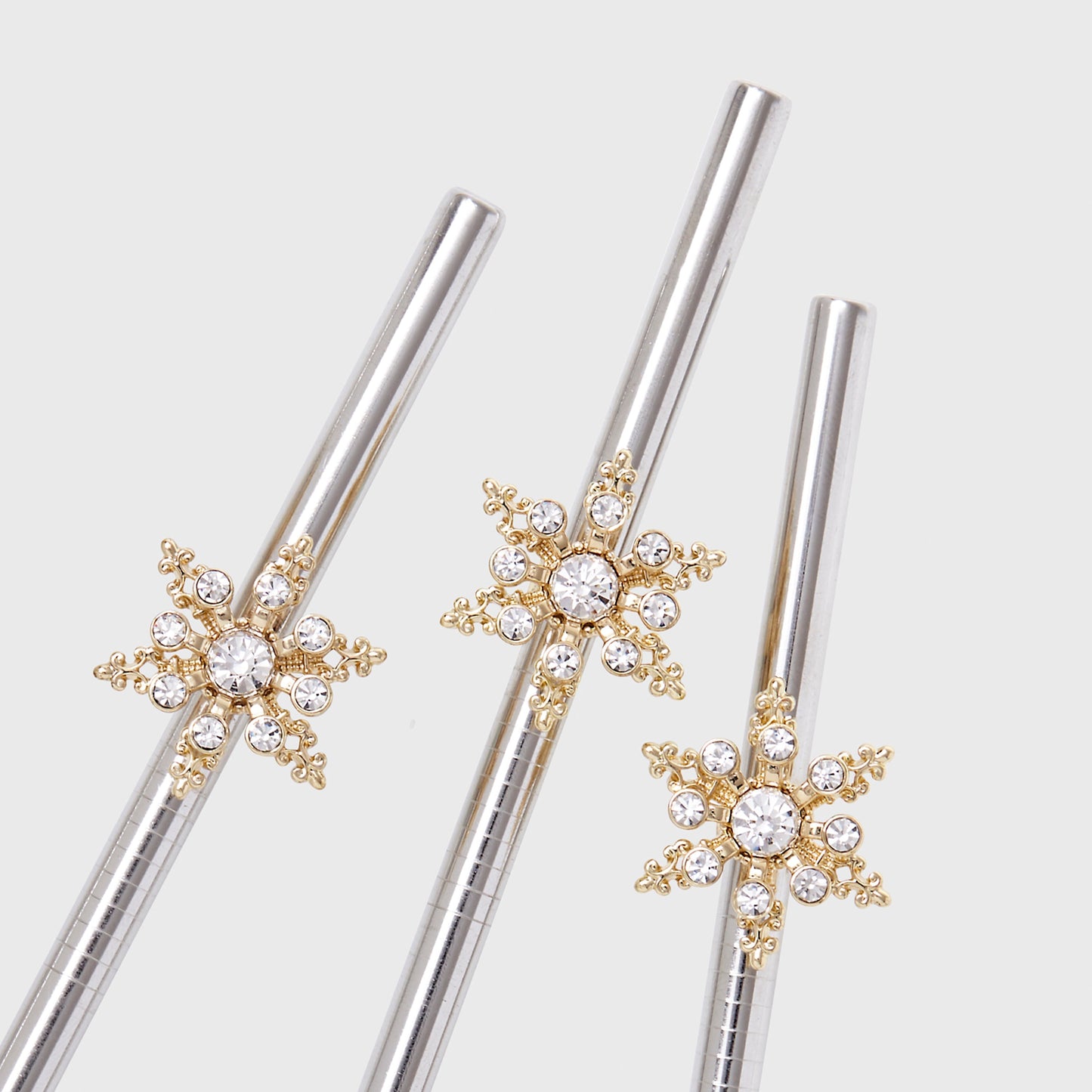 Snowflake metal cocktail straws