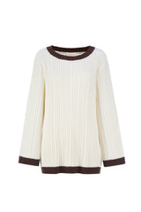 The Vale Cotton Knit Top - Latte