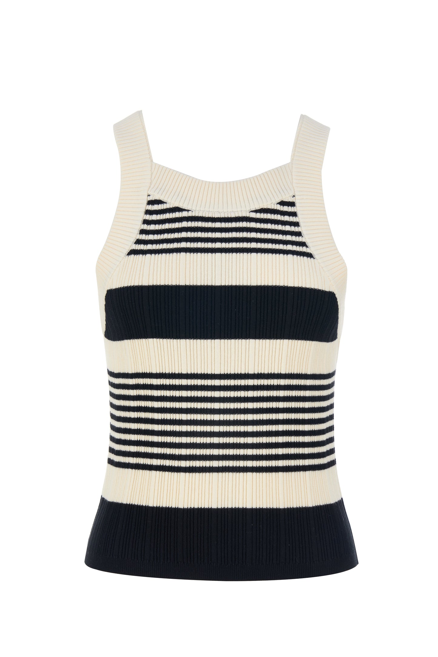 The Luma Cotton Knit Tank - Noir Stripe