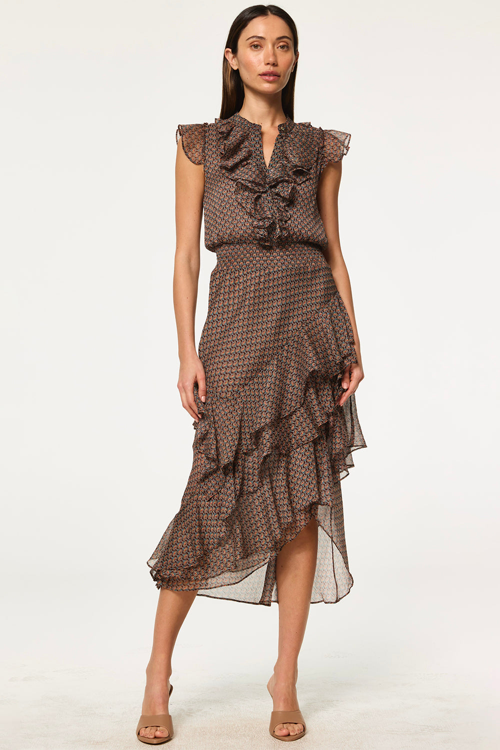 MISA Los Angeles - Ilysa Dress - Brown Paisley