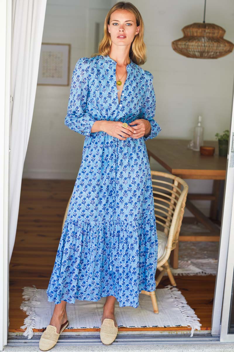 Frances 3 Dress in Little Marigolds Danube Organic, view 3