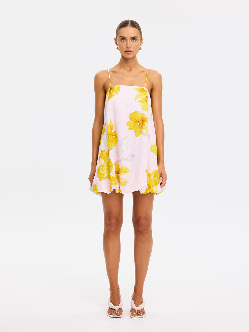 Kivari - Francine Bubble Mini Dress - Pink Yellow