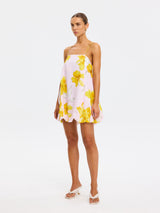 Kivari - Francine Bubble Mini Dress - Pink Yellow