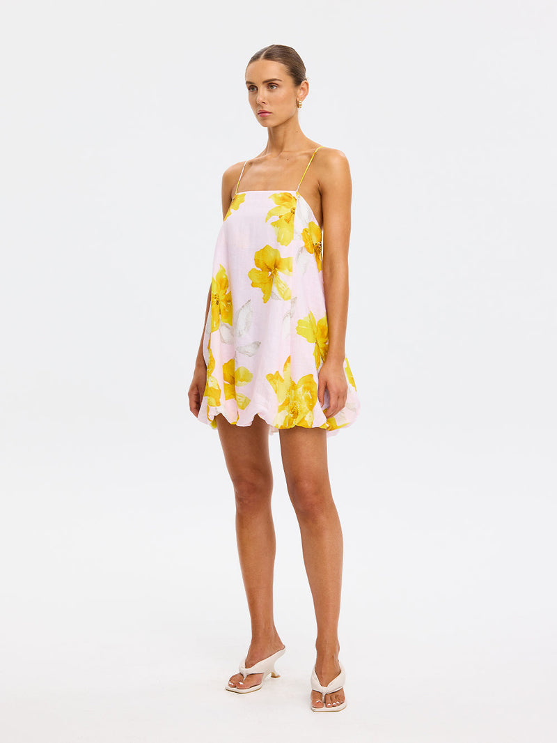 Kivari - Francine Bubble Mini Dress - Pink Yellow