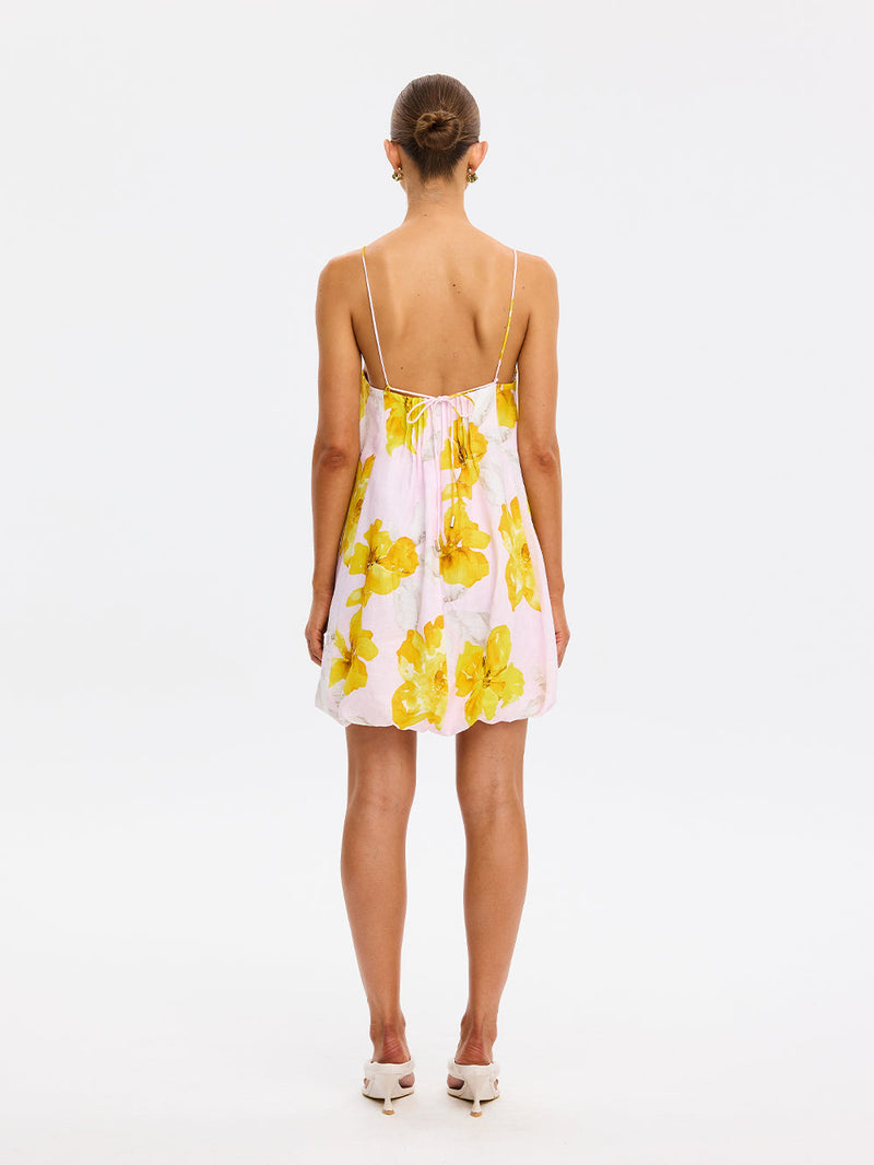 Kivari - Francine Bubble Mini Dress - Pink Yellow