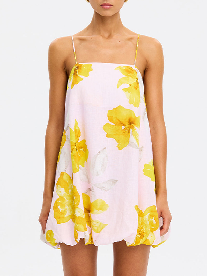 Kivari - Francine Bubble Mini Dress - Pink Yellow