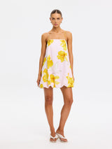 Kivari - Francine Bubble Mini Dress - Pink Yellow