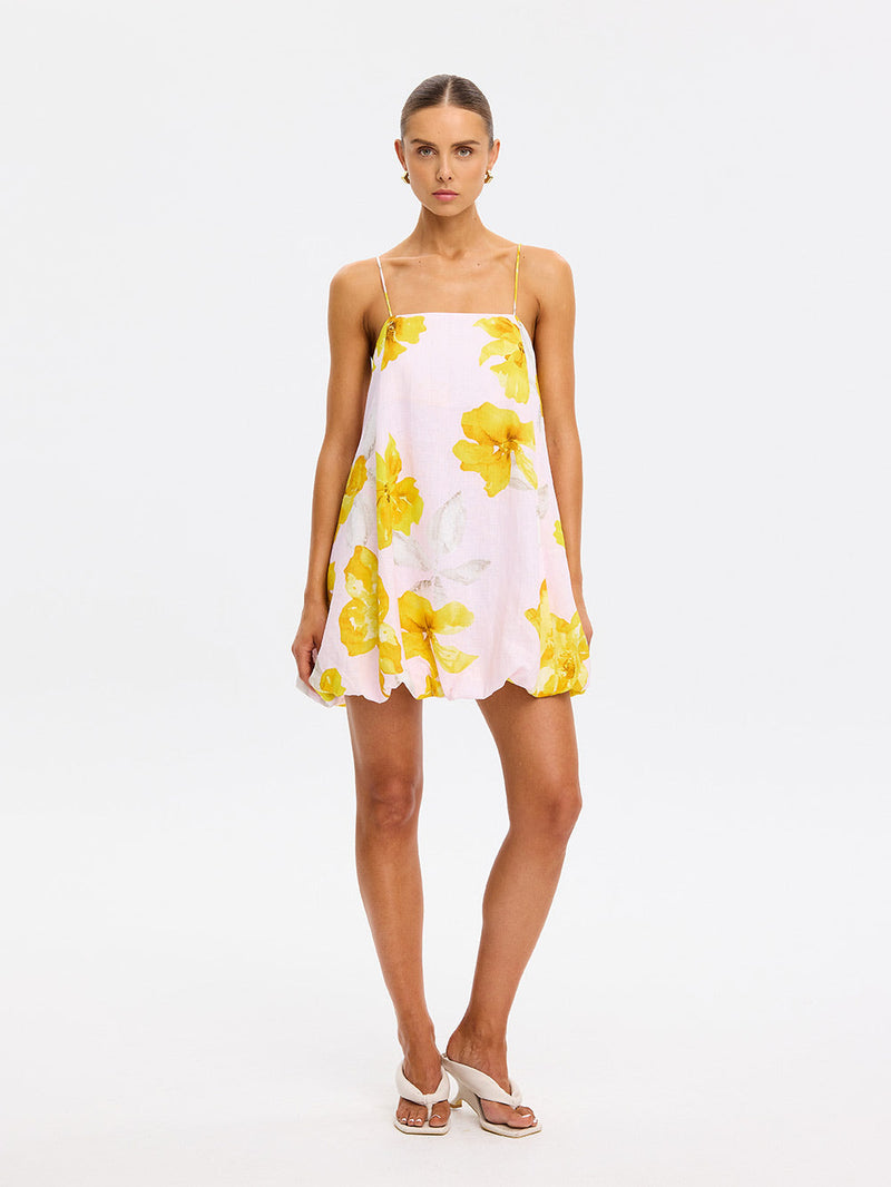 Kivari - Francine Bubble Mini Dress - Pink Yellow