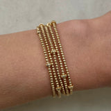 2MM Signature Bracelet with 14K Gold Rondelle Pattern
