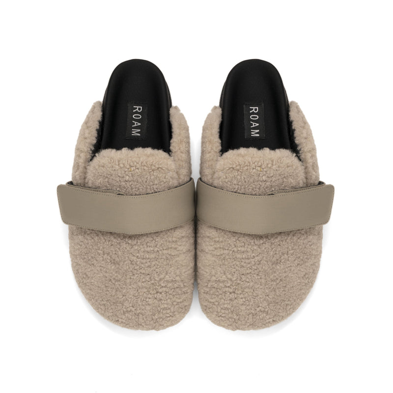 Fuzzy Loafer Mule Faux Shearling