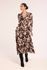 Wilma Dress in Chocolate Swirl, flat