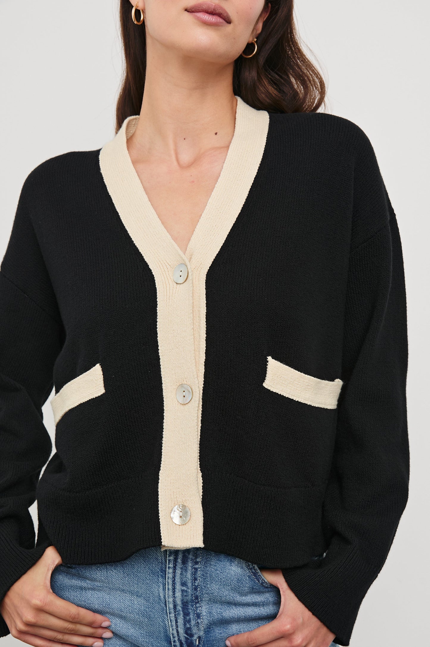 Rails - Geneva Cardigan - Black Ivory