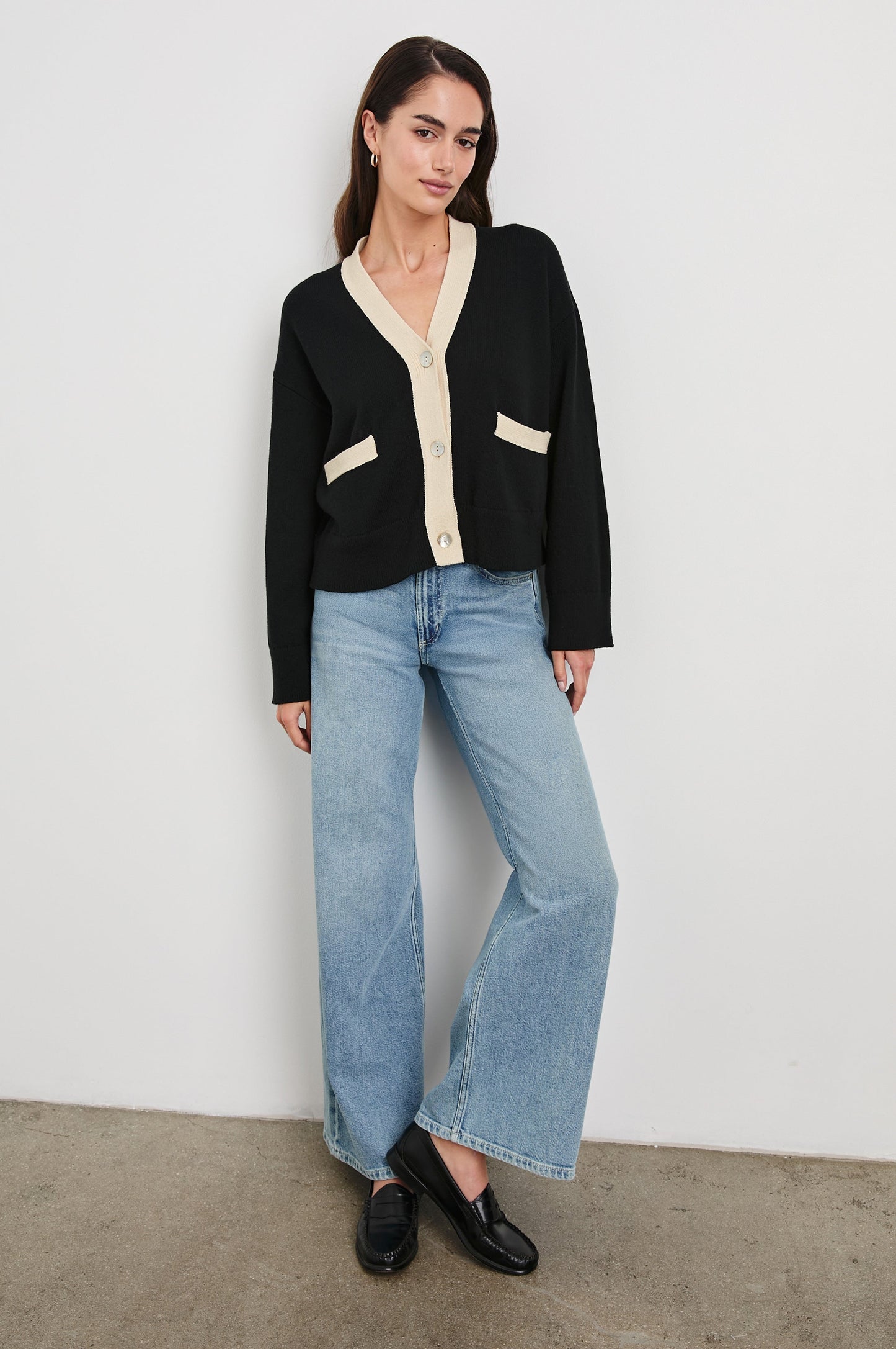 Rails - Geneva Cardigan - Black Ivory