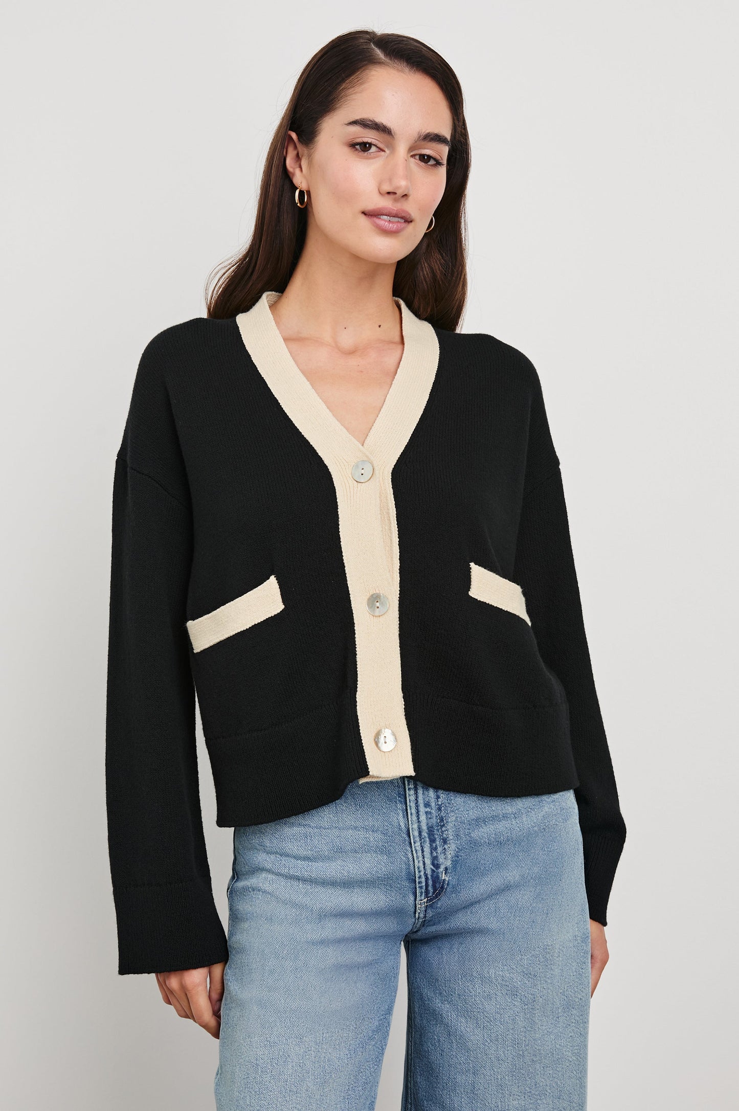 Rails - Geneva Cardigan - Black Ivory