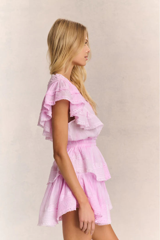 LoveShackFancy - Gwen Heritage Mini Dress - Peony Pink LoveShackFancy - Gwen Heritage Mini Dress - Peony Pink