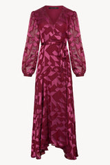 Caballero - London Gown - Cabernet Silk Geo Burnout