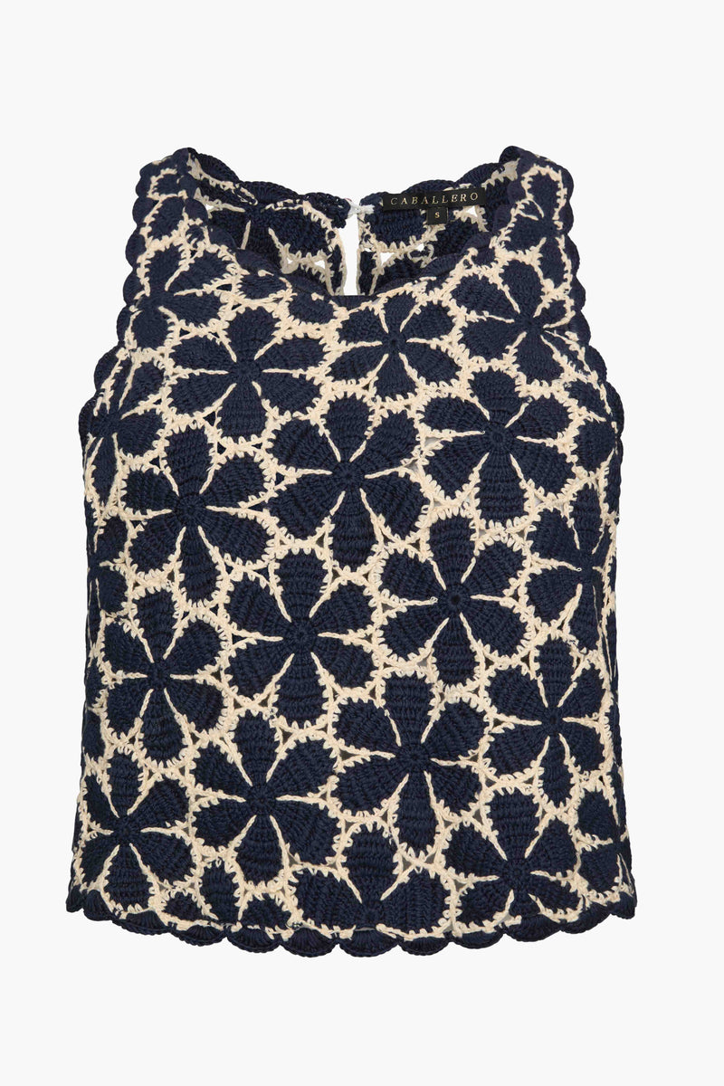 Caballero - Isabelle Top - Navy / Cream