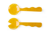 Resin Salad Server- Mustard (Set of 2), 12.40 x 3.93 Inches