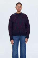 Pistola - Hanna Oversized Heart Sweater - Navy Red Hearts