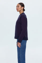 Pistola - Hanna Oversized Heart Sweater - Navy Red Hearts
