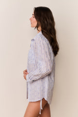 LoveShack Fancy - Hudley Floral Cotton Unisex Shirt - Denim Sky