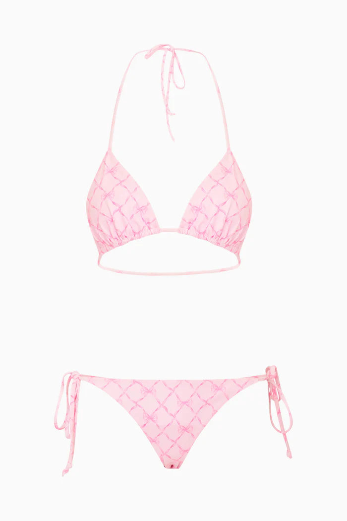 LoveShackFancy - Harbor Bikini - Pink Peppermint