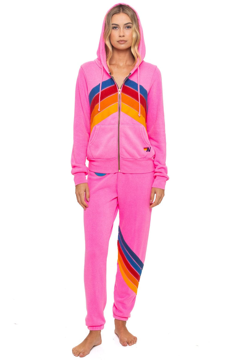 Aviator Nation - All Seasons Circle Chevron Sweatpants - Neon Pink