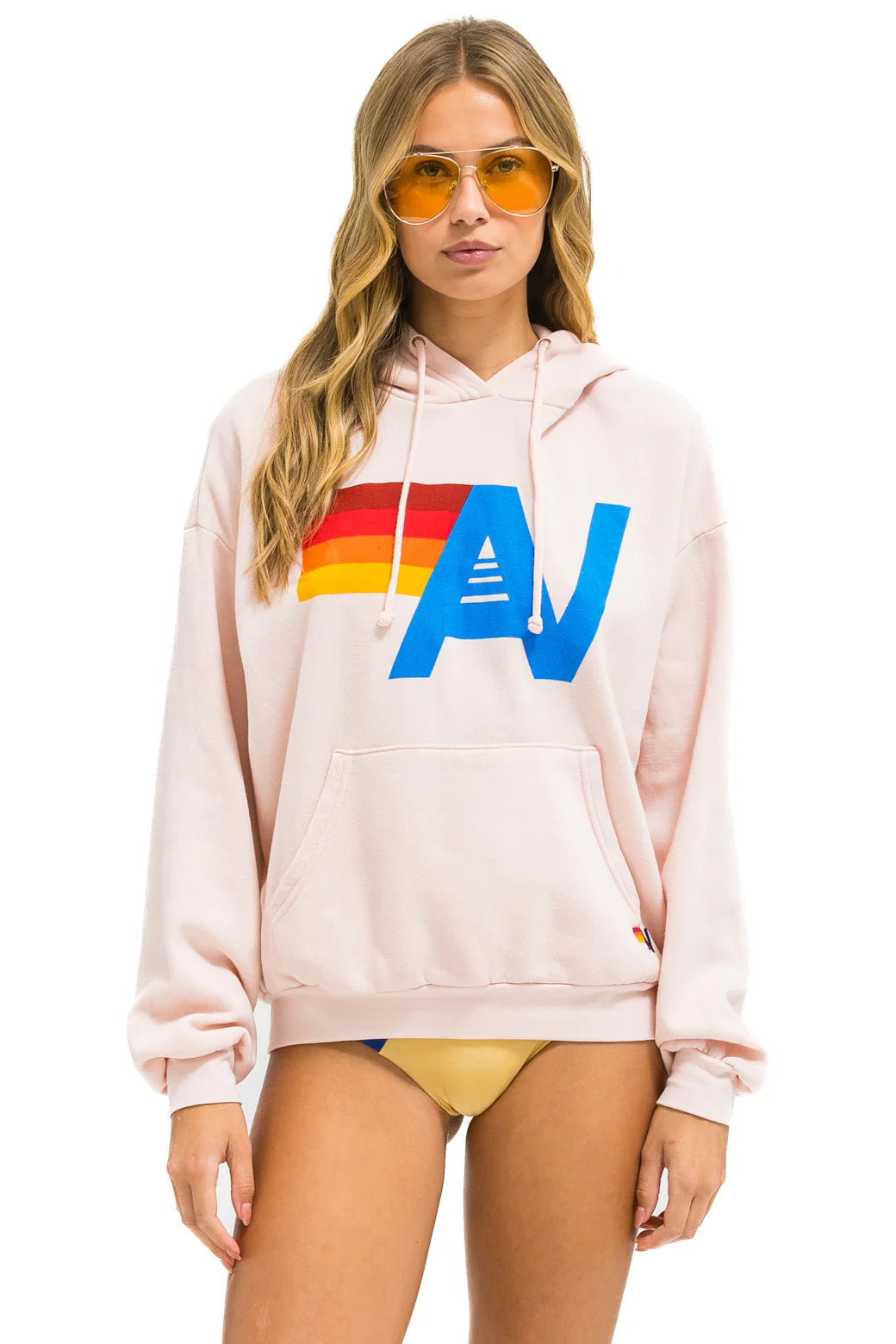 Aviator Nation - Logo Pullover Relaxed Hoodie - Light Pink