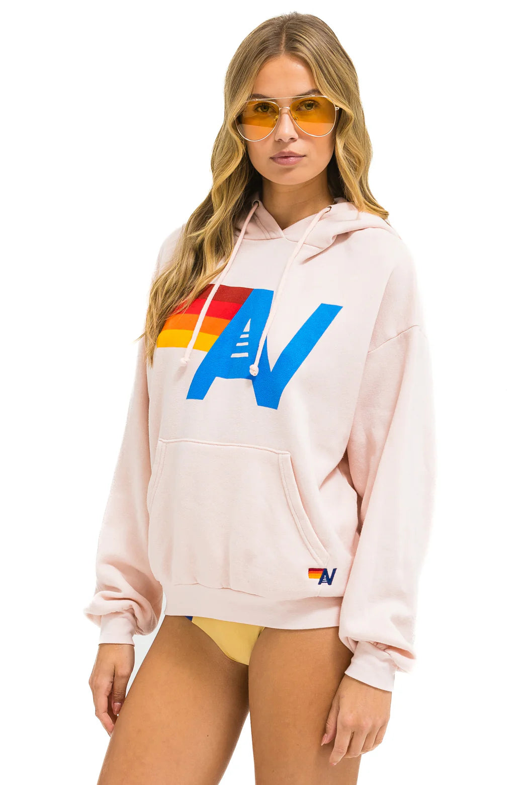 Aviator Nation - Logo Pullover Relaxed Hoodie - Light Pink