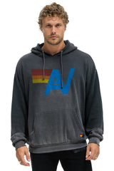 Aviator Nation - Vintage Logo Relaxed Pullover Hoodie - Faded Smoke