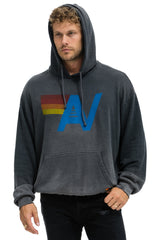 Aviator Nation - Vintage Logo Relaxed Pullover Hoodie - Faded Smoke