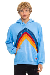 Aviator Nation - Mountain Stitch Chevron Pullover Hoodie Relaxed - Sky