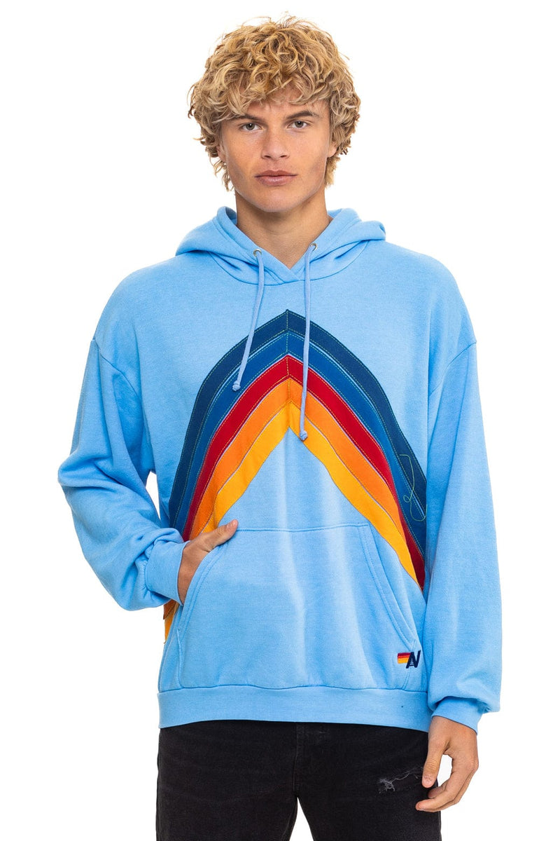 Aviator Nation - Mountain Stitch Chevron Pullover Hoodie Relaxed - Sky