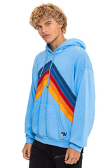 Aviator Nation - Mountain Stitch Chevron Pullover Hoodie Relaxed - Sky