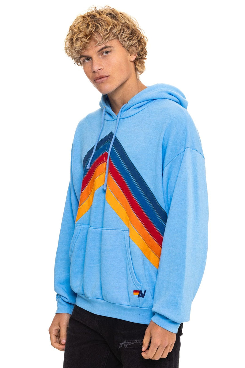 Aviator Nation - Mountain Stitch Chevron Pullover Hoodie Relaxed - Sky