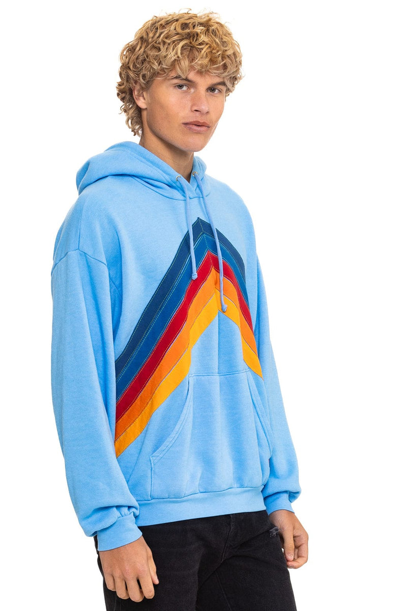 Aviator Nation - Mountain Stitch Chevron Pullover Hoodie Relaxed - Sky