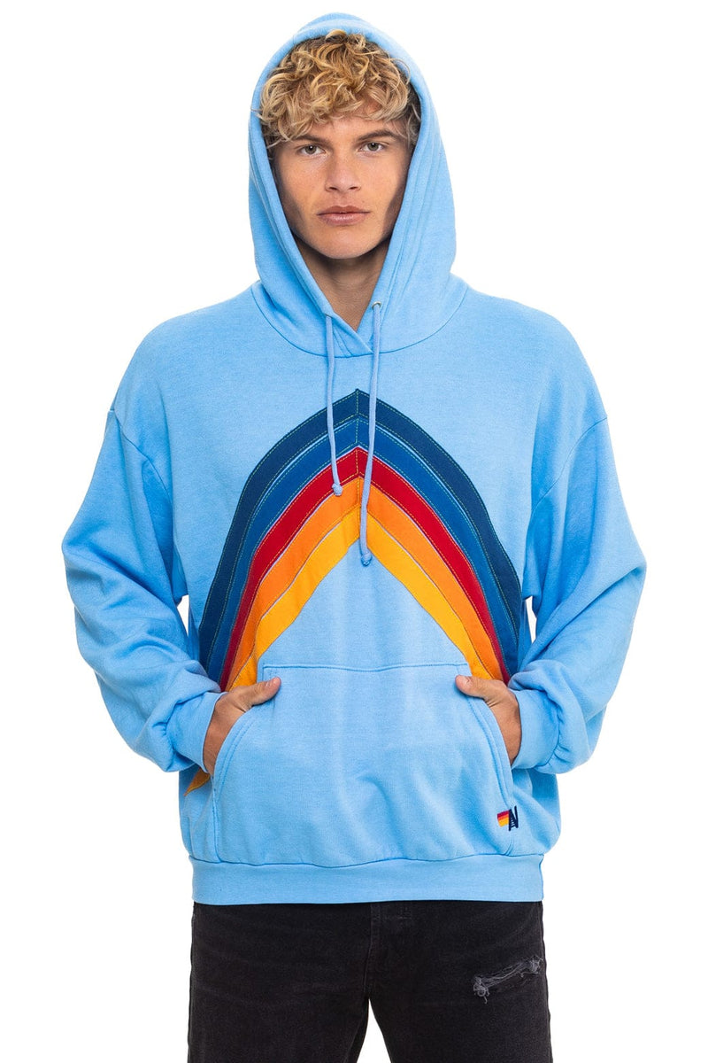 Aviator Nation - Mountain Stitch Chevron Pullover Hoodie Relaxed - Sky