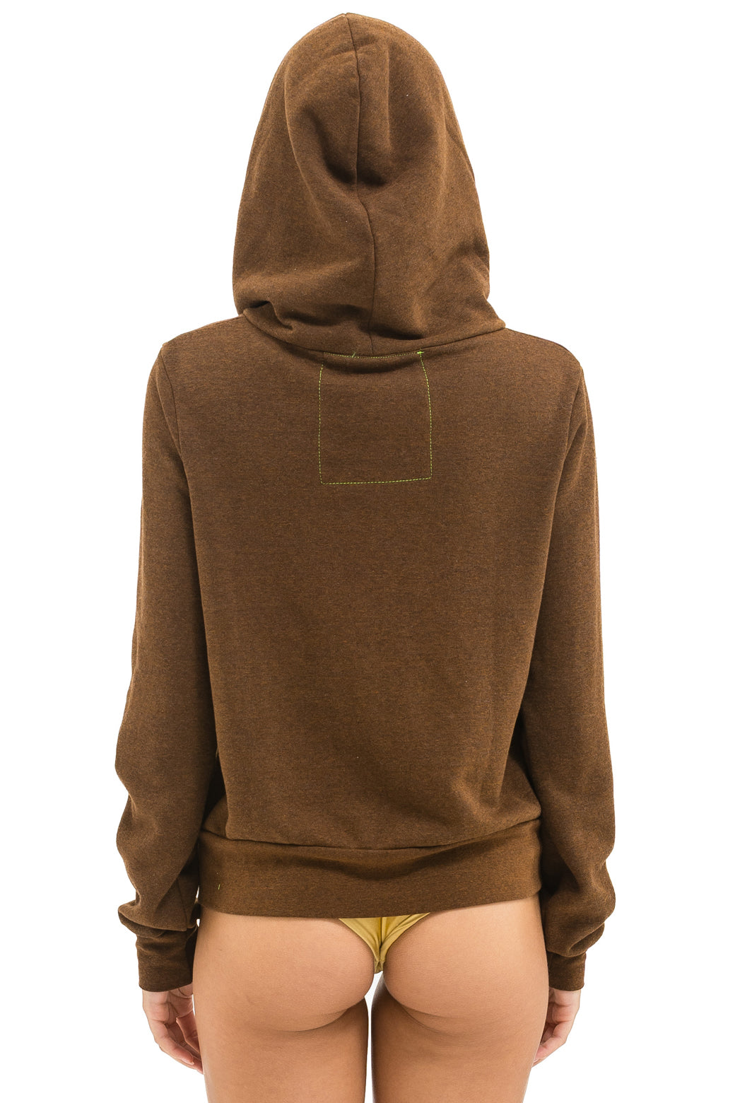 Aviator Nation - 5 Stripe Zip Hoodie - Chocolate / White Neon