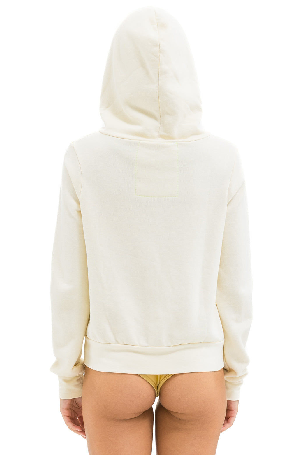 Aviator Nation - 5 Stripe Zip Hoodie - Vintage White / White Neon