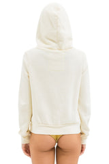 Aviator Nation - 5 Stripe Zip Hoodie - Vintage White / White Neon