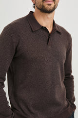 Rails - Herrington Sweater - Brown Herringbone Melange