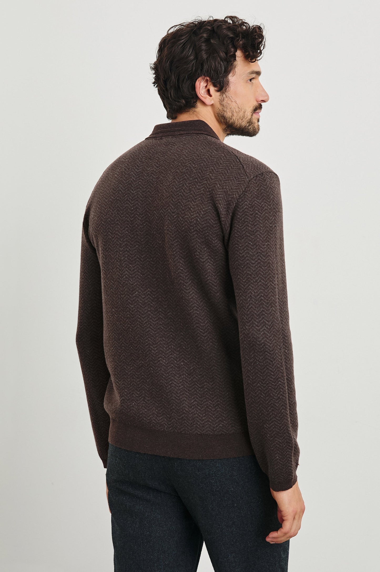 Rails - Herrington Sweater - Brown Herringbone Melange