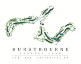 Hurstbourne Country Club Golf Print - Framed