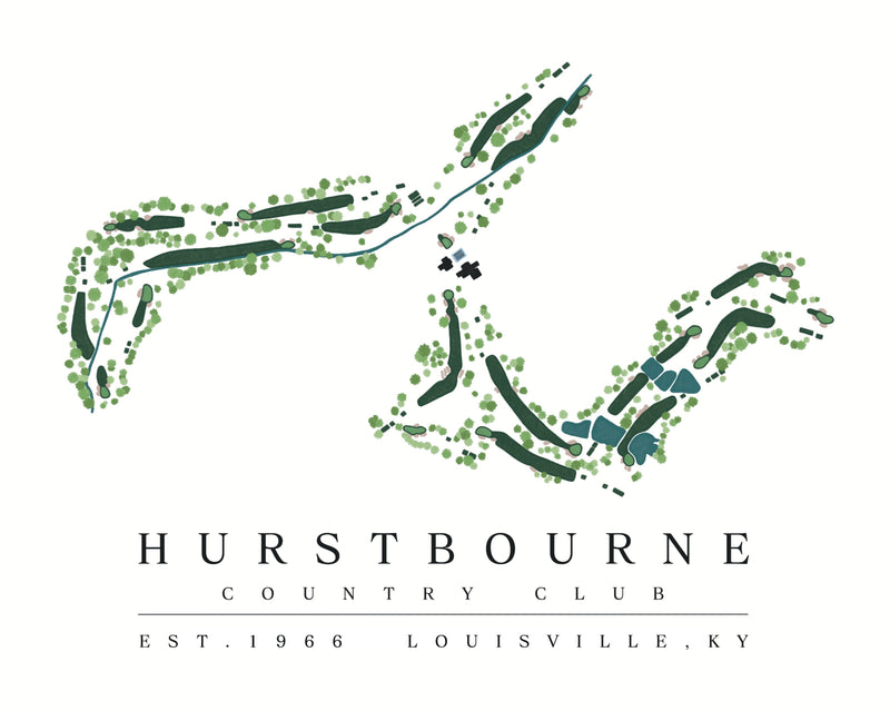 Hurstbourne Country Club Golf Print - Framed