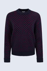 Pistola - Hanna Oversized Heart Sweater - Navy Red Hearts
