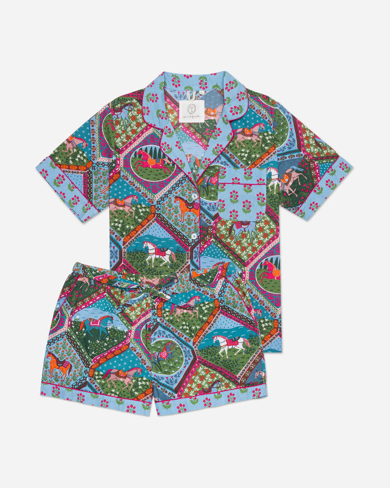 Printfresh - High Horse Short Sleep Set - Blush Denim