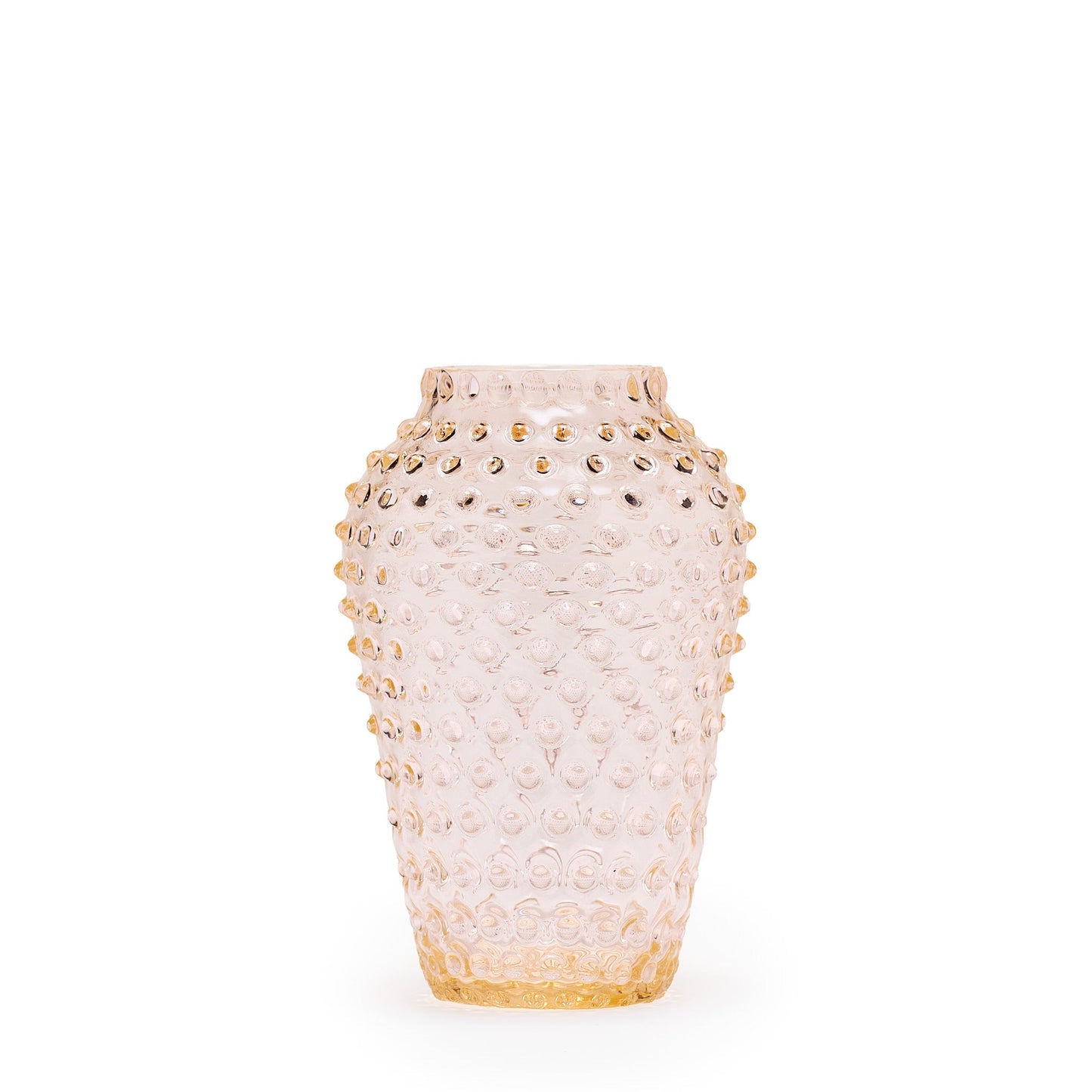 Hobnail Vase - Barrel - Apricot chiffon