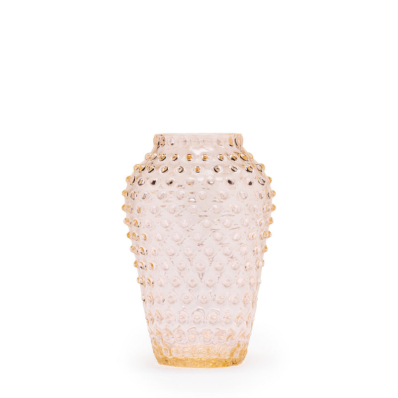 Hobnail Vase - Barrel - Apricot chiffon